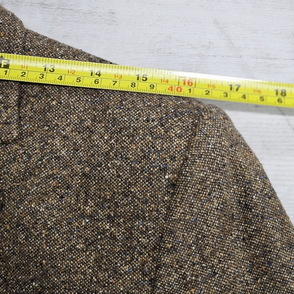 Kate Hill Tweed Sport Blazer Size 10 Brown Wool Blend Silk Old Money Preppy Vtg. - Picture 4 of 10
